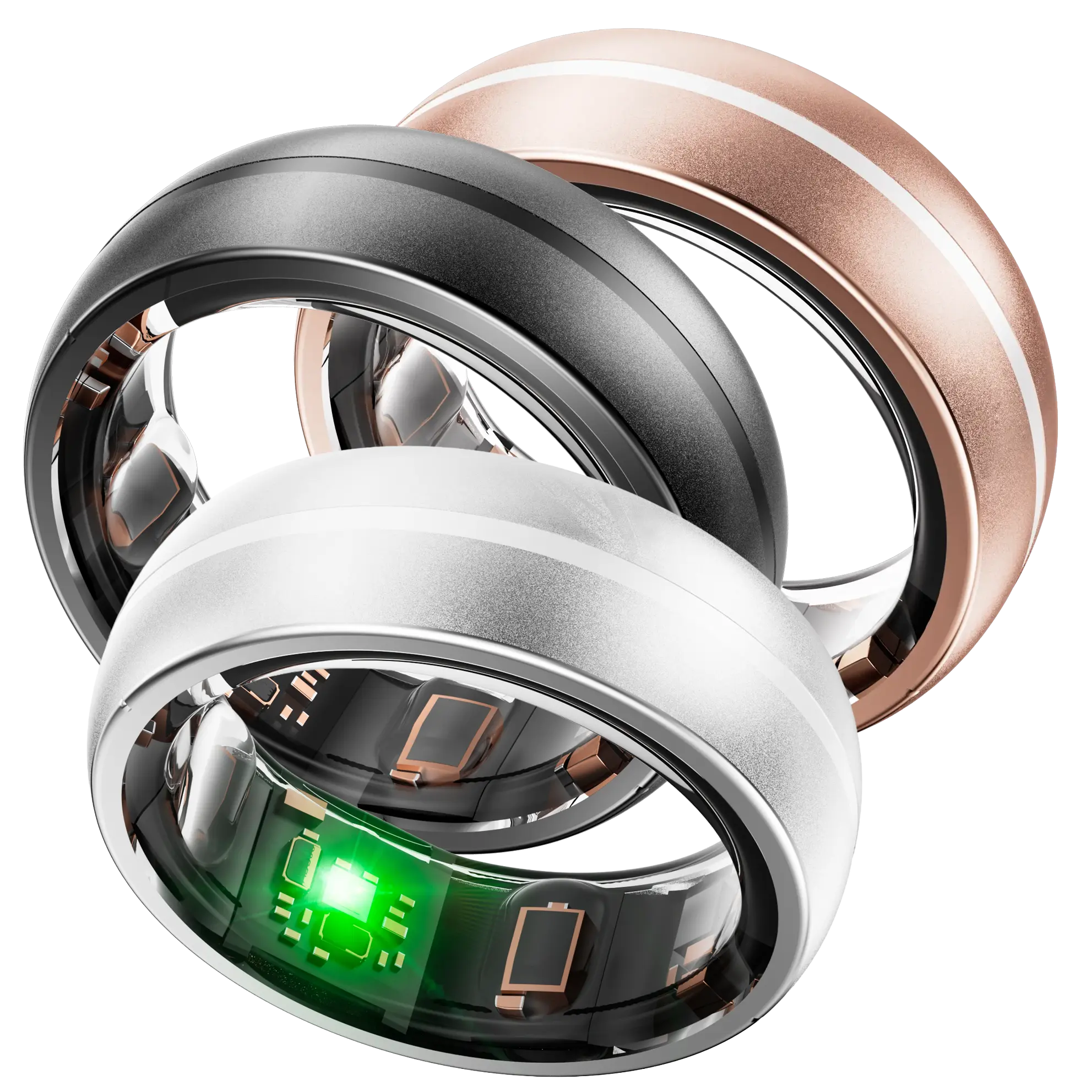 MYnextRING N2 Pro in drei Titan-Farben — Black, Silver, Gold